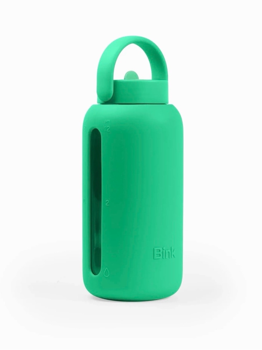 Bink Green Silicone Water Bottle with Handle and Viewing Window 27oz